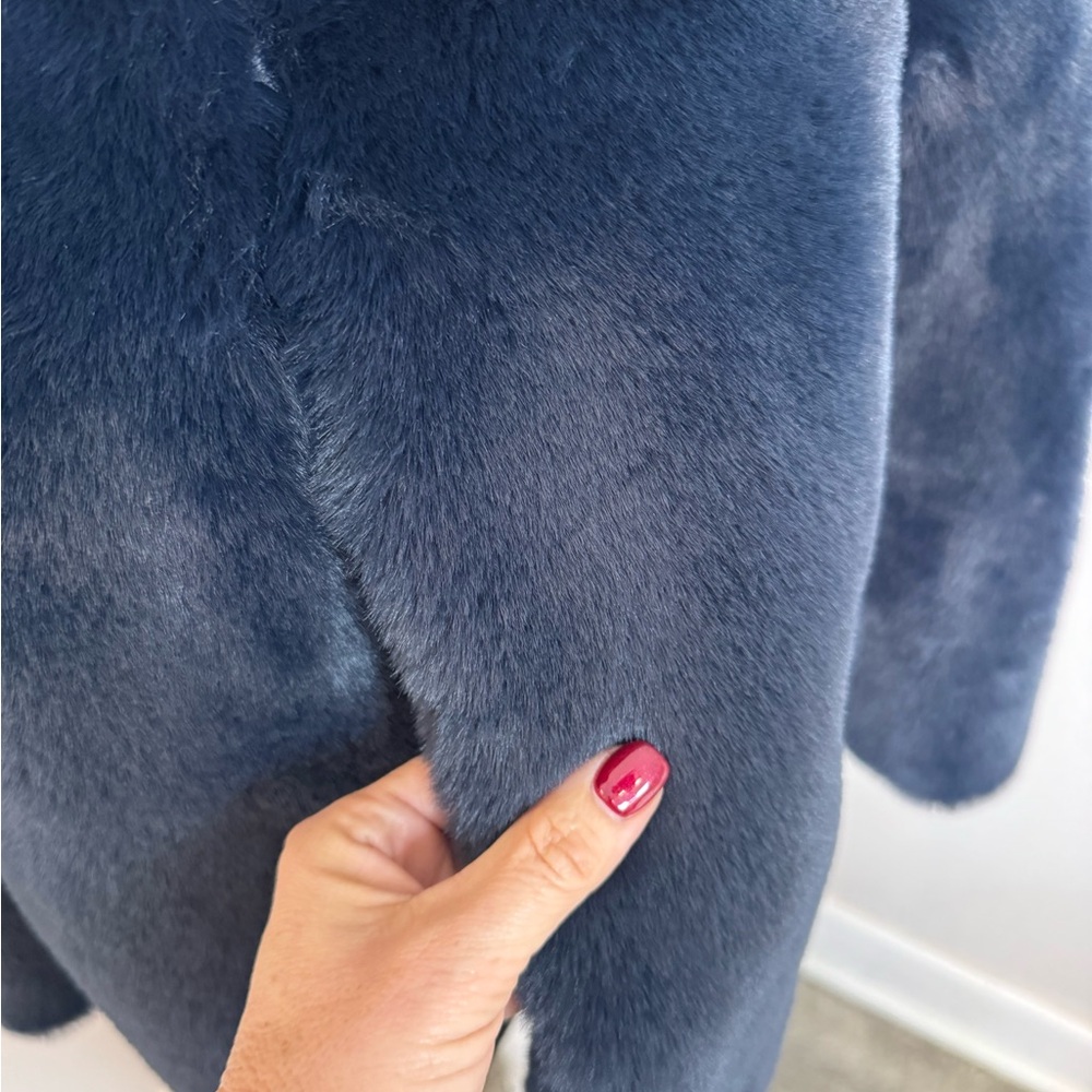 Women's Abbie Hooded Faux Fur Jacket Jacket By H Brand From Saks - Navy Blue View 6